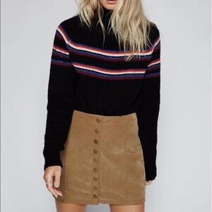 Free People Urban Outfitters Oh Snap Vegan Leather Mini Skirt Button Front 4